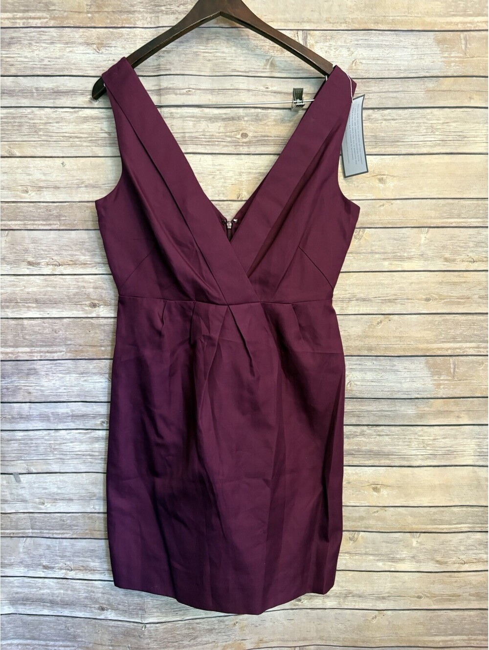 J.Crew Spiced Wine Dress Burgundy Strapless Polished Cotton - Pockets - NEW  8